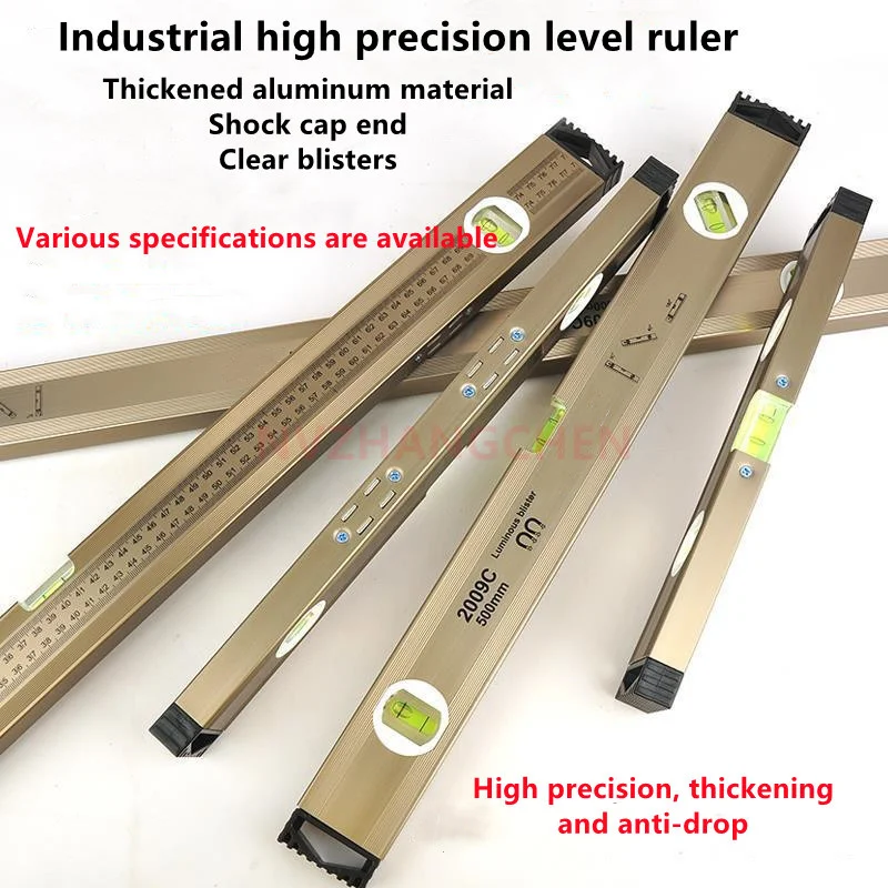 800 mm Regla Horizontal magnética, regla de nivel de burbuja, regla de equilibrio de burbujas de aleación de aluminio de alta precisión para decoración del hogar DIY