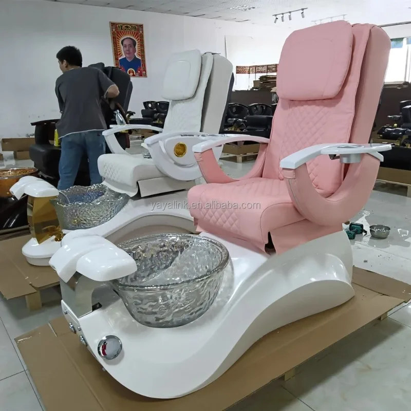 

Педикюрные спа-кресла Массажное кресло с спа-центриком для ног Педикюрная рыболовная станция розового и черного цвета