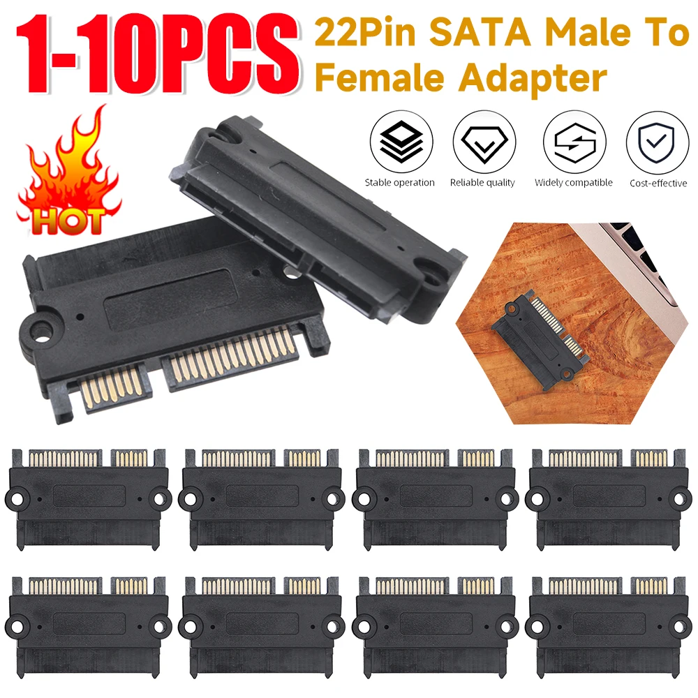 

SATA Male To Female Power Data Converter 22Pin 7+15 Male To Female Converter Head Power Data Adapter SATA To SATA Adapter
