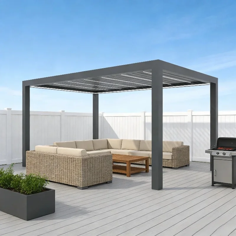 Hot Sale Wall Mounted Powder Coated 6063-T5 Aluminum Alloy Customizable Sunshade Pavilion