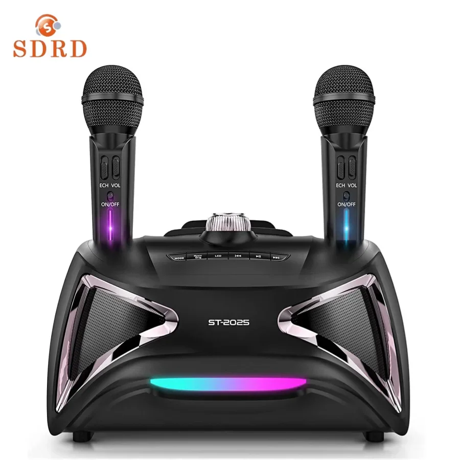 

ST2025 High Quality Family KTV 2-in-1 Portable Karaoke Wireless Speaker Karaoke Singing Music Speaker Machine With Dual Mic BOX