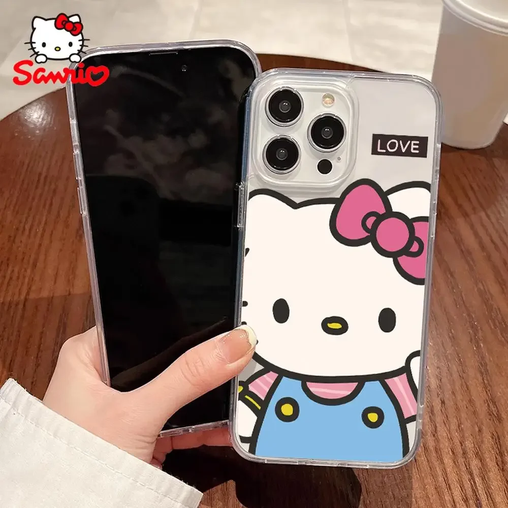 Hellokitty capa de telefone iphone 16/15/14/13/12/11/x/xs/xs max/pro max meninas capa de telefone escudo olá kitty acessório de desenho animado presente