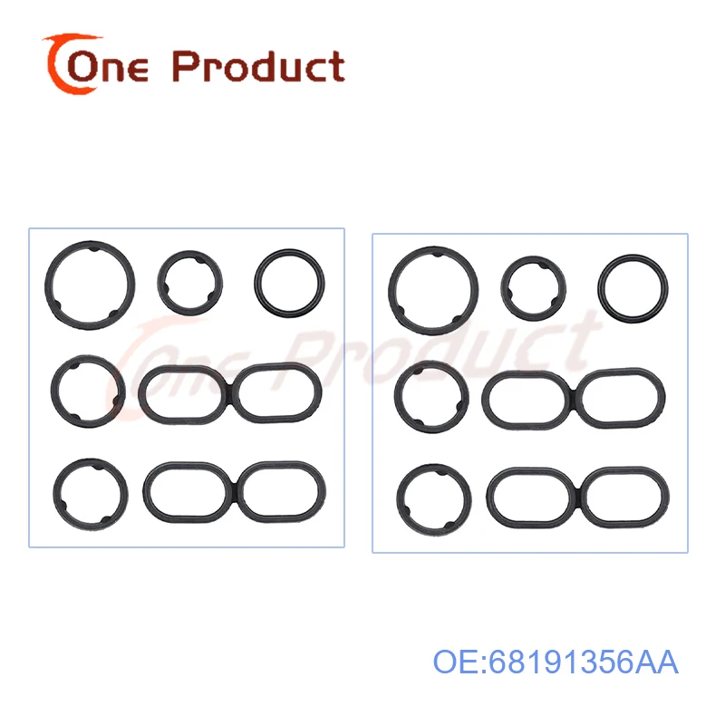 2PCS/10PCS Oil Cooler Filter Adapter O-Rings Gasket Set For Chrysler Dodge Jeep Grand Cherokee 2014-2023 68191356AA  Auto Parts