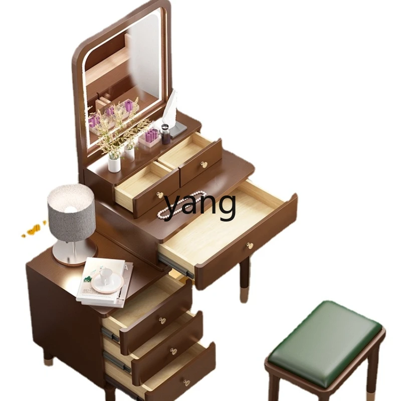 

CX Solid Wood Dresser Modern Entry Lux Style Master Bedroom Small Apartment with Light Makeup Table