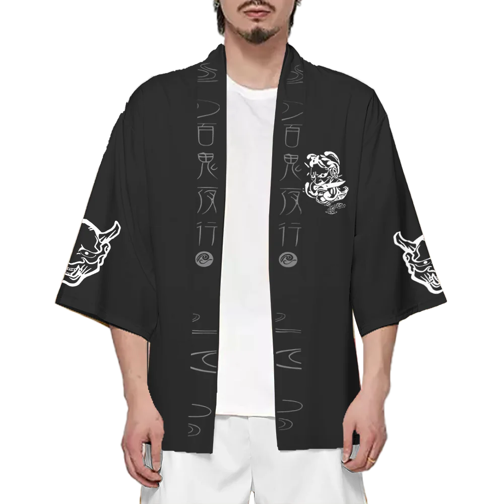 Tradizionale giapponese Kimono Cardigan donna e uomo stile cinese Haori Yukata Costume Cosplay stampato in 3D giappone Prajna Mask Tops