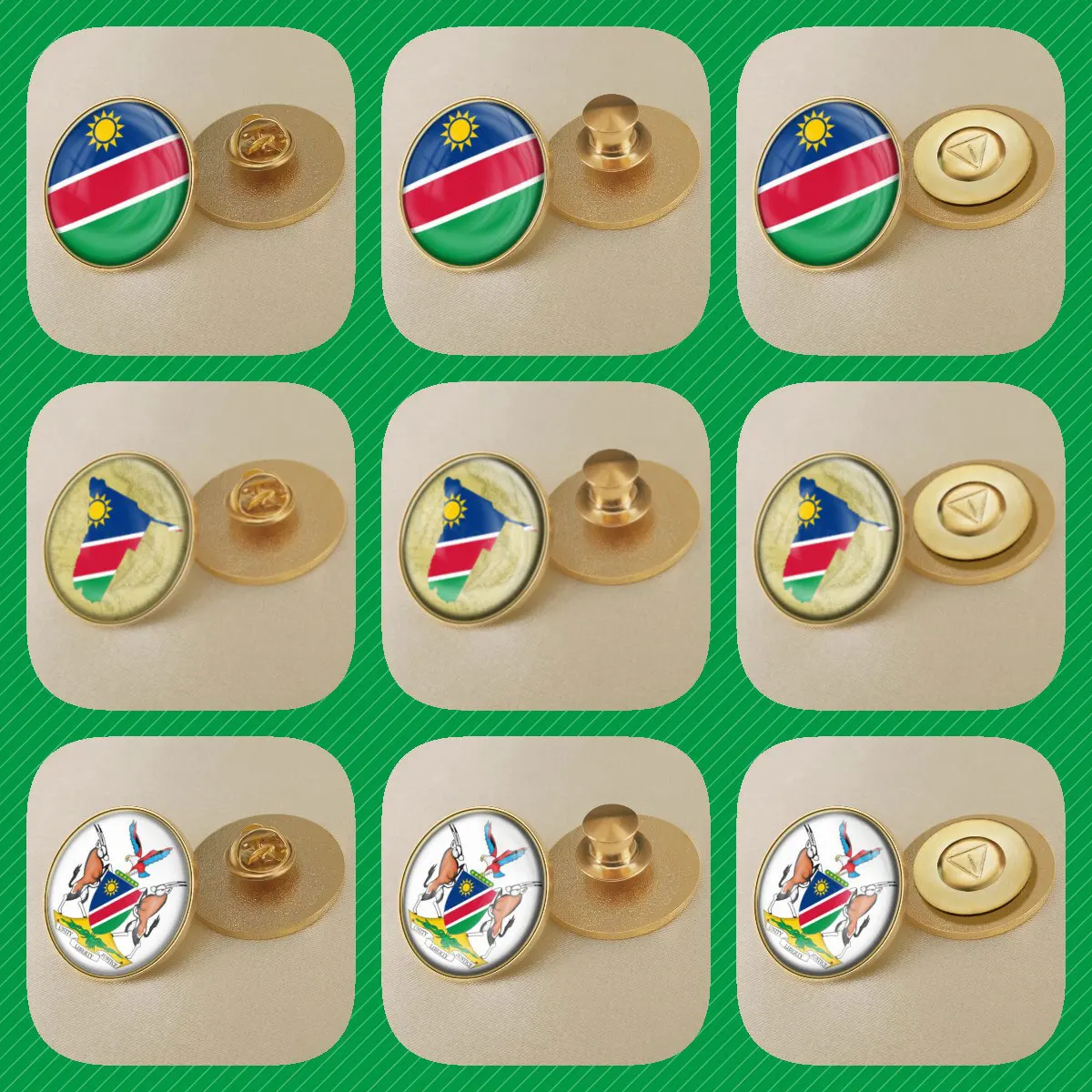 Namibia Flag National Emblem Brooches Badges Lapel Pins