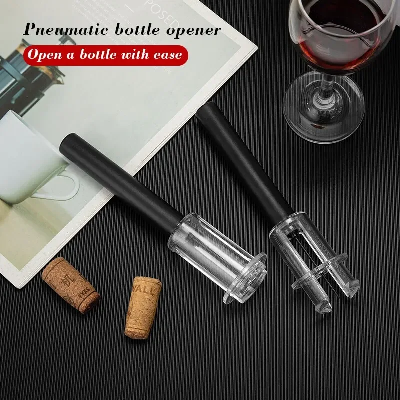 1pc Black Kitchen Supplies Wine Air Pressure Bottle Opener Set Cylinder Box Packaging Manual Needle Air Pressure Bottle Opener