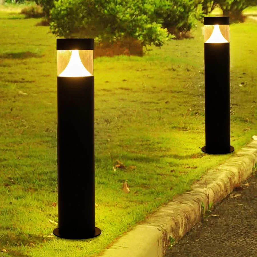 1PC 40/60/80CM Outdoor Garden Path Light Waterproof Landscape Bollards Light Aluminum LED Lawn Post Light For Yard Walkway Decor