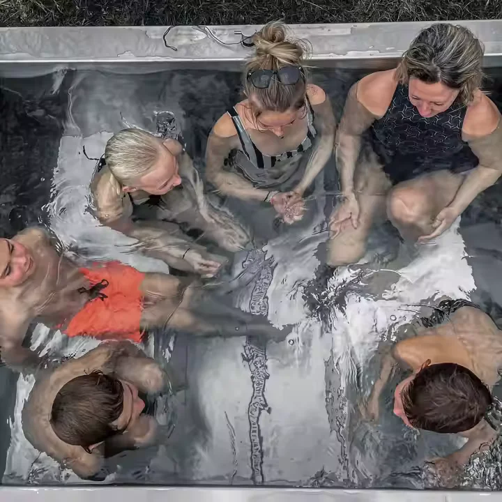 4人用自立式薪バーナーホットタブプールスパ屋外ステンレス鋼温泉