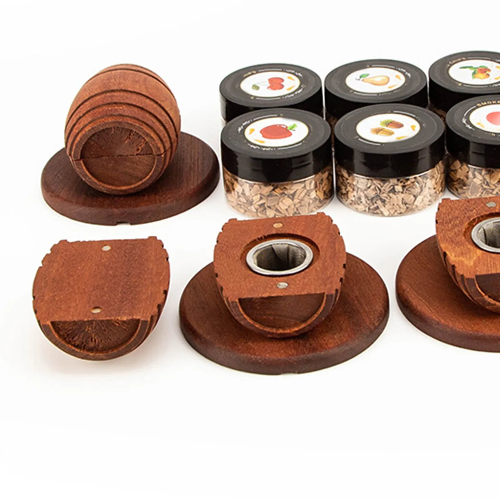 Kit para ahumador de whisky con moldes para bolas de hielo, Kit de infusor para ahumador de cóctel con forma de barril de vino, regalos de whisky Bourbon de cumpleaños, herramientas de Bar