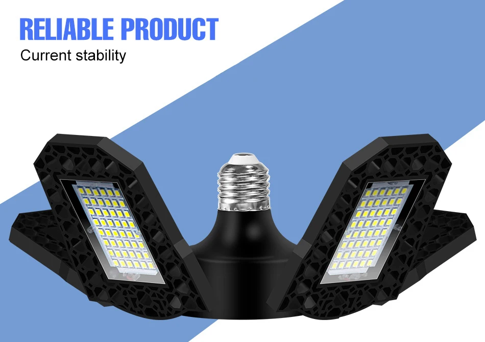 200 W LED-Birne E27/E26 Lampe Garagenleuchte AC 220 V zusammenklappbar verformbare Hochregallampen Strahler Home Warehouse Workshop Parkplatz – Detail 3