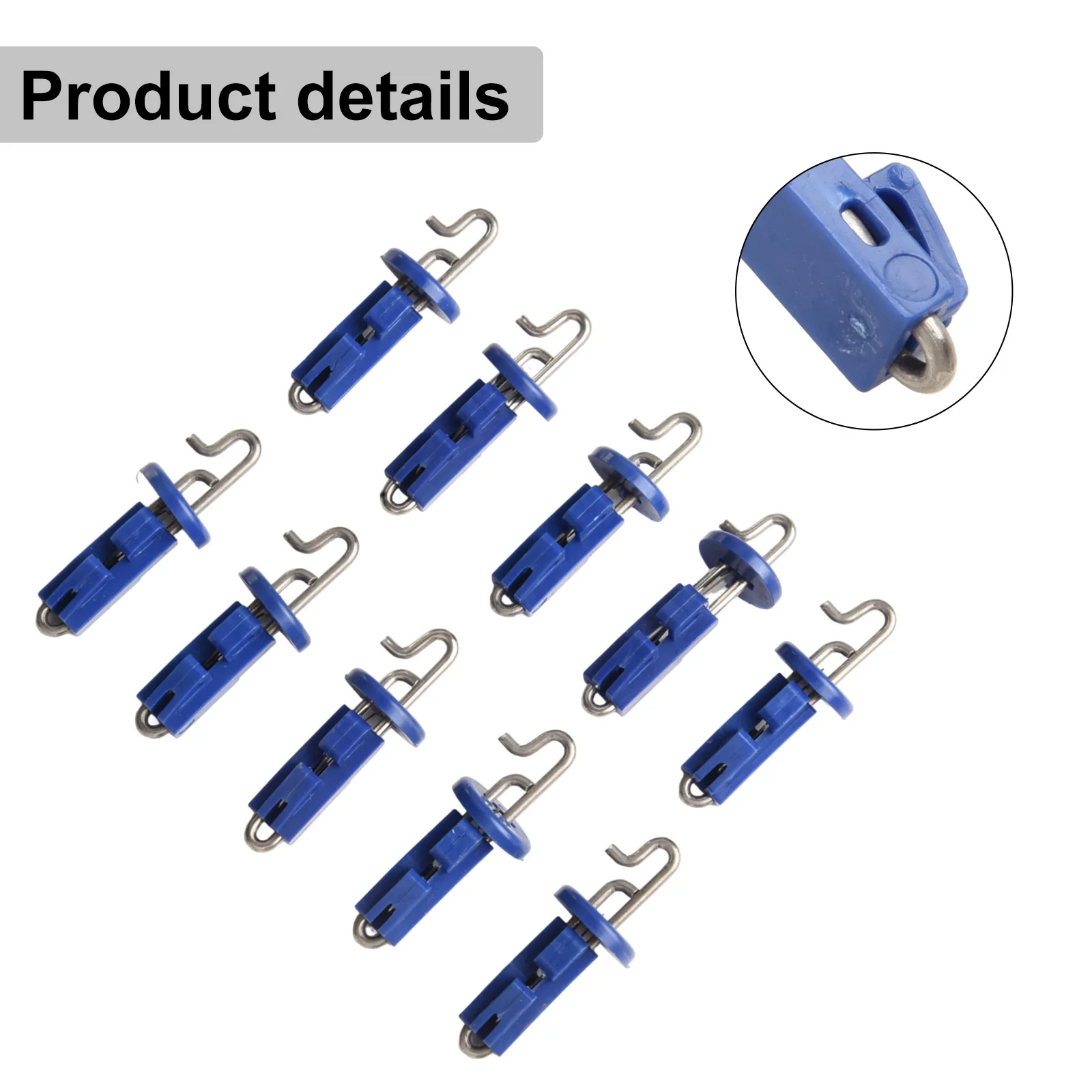 

Fishing Bait Release Clips Outdoor 10 Pcs/set 28g/pack 40*8*8mm ABS + Stainless Steel Accessories Blue Brand New