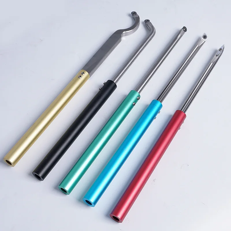 Handheld Woodworking Turning Tool Discarded Wood Rotary Turning Tool Quick Change Aluminum Alloy Shank Hollow Knife Dig Round