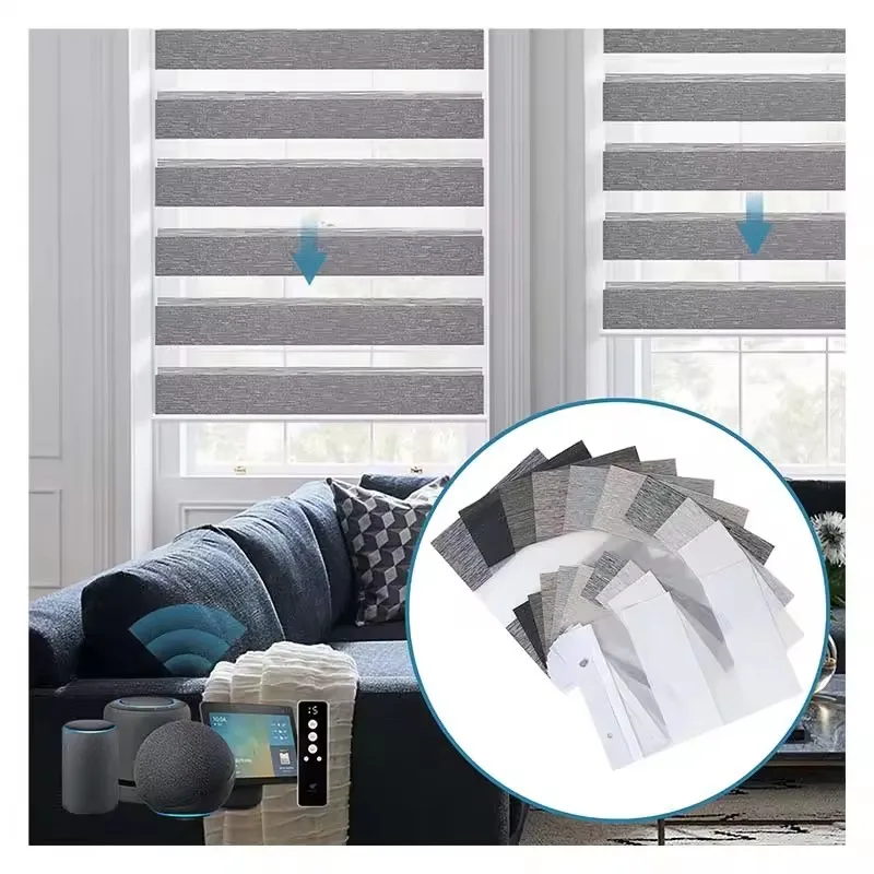 Prezzo di fabbrica vendita calda mercato europeo selezione multicolore e oscuramento manuale Cordless Spring Zebra Blinds per Windows