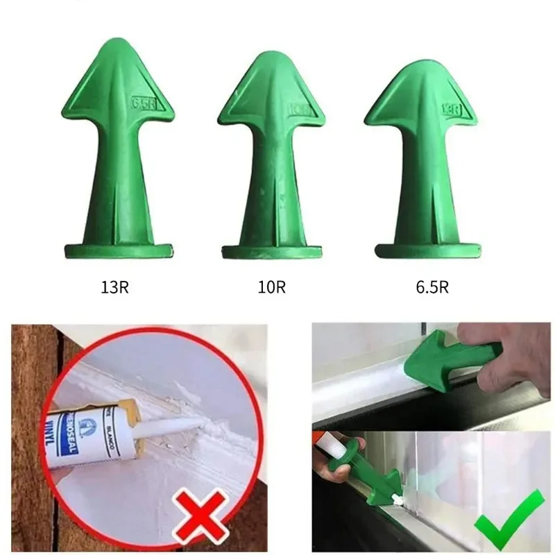 3pcs Multi-functional Sealant Nozzle Scraper Floor Caulking Tools Silicone Sealant Nozzles Kit Home Improvement Set Grout Tool