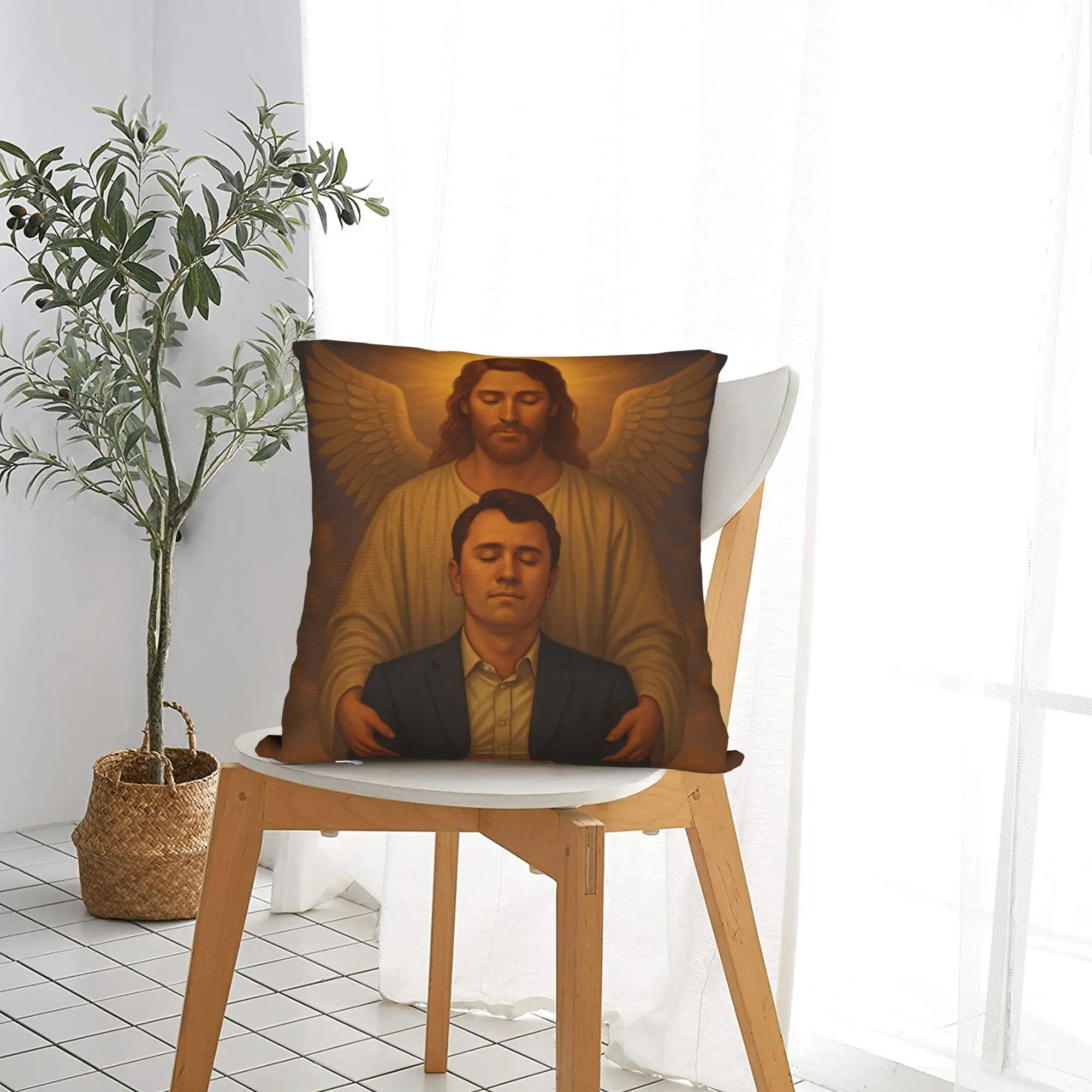 Pillow Case Charlie Kirk Angelic Advocate Print  Pillow Cover For Sofa Home Decoration Novelty Pillowcases