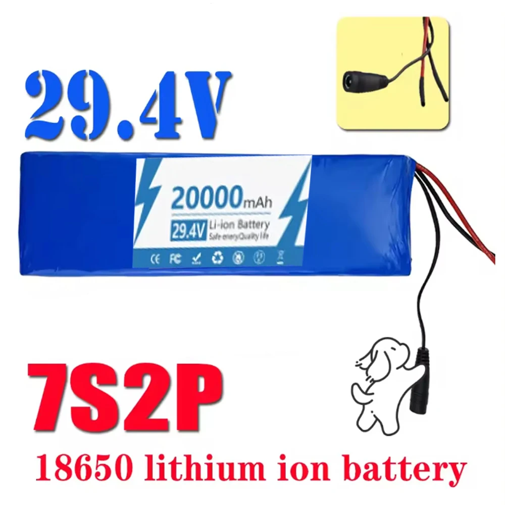 

7S2P 18650 Lithium Ion Battery Pack 29.4V 20000mAh Rechargeable Built in BMS For Electric Scooter Battery etc