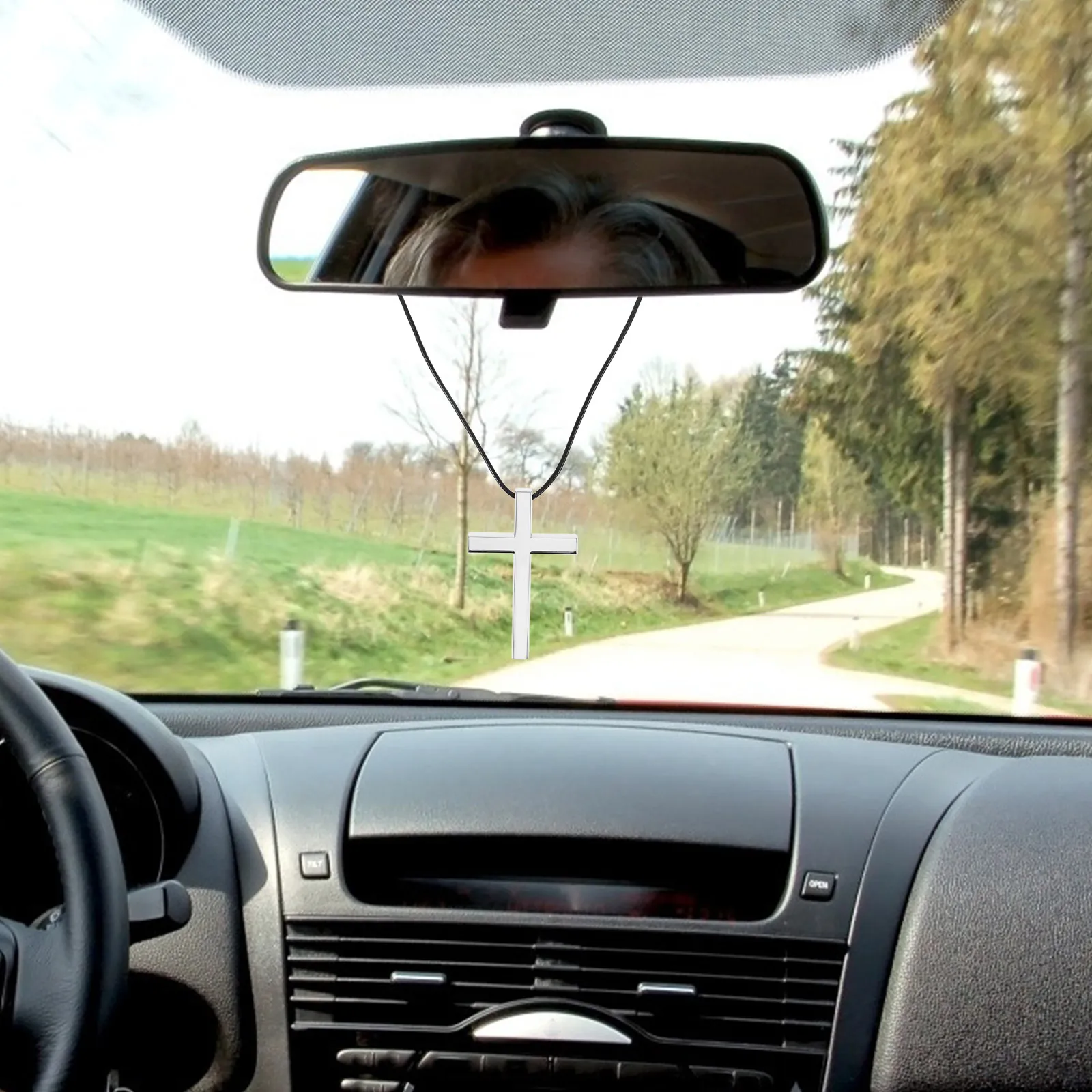 

Car Hanging Pendant Adjustable Metal Rearview Mirror Charm for Car Interior Decoration Stylish Lightweight Auto Accessory