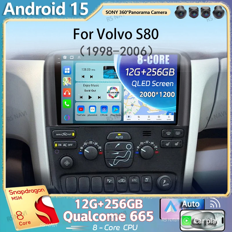 

Автомобильный радиоприемник Android 15 для Volvo S80 1998 1999 2000 2001 2002 2003 2004 2005 2006, навигация, GPS, мультимедийный плеер, стерео carplay