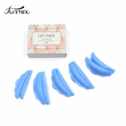 FUNMIX New 5Pair/box  Silicone Eyelash Extension Perm Pad Blue Recycling Lashes Rods Shield Lifting 3D Eyelash Curler
