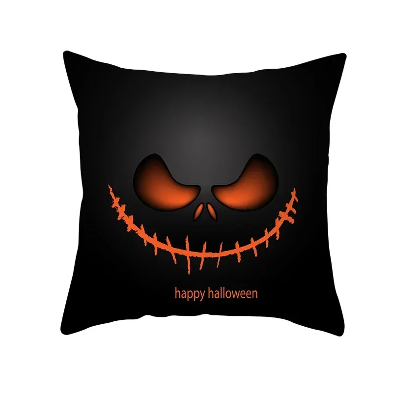 2024 New Black Cat Party Halloween Toys Anime Cushion Cover White Ghost Skull Pumpkin Decoration Throw European Pillow Case Sofa