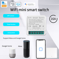 16A Mini WiFi Smart Switch Support 2-way Control Light Smart Switches Smart Home Module Works With Alexa Home