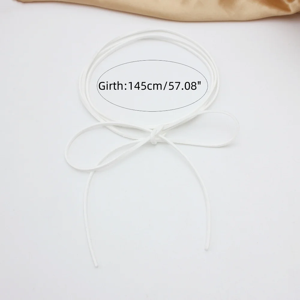 Punk Goth Pink White Velvet Big Bowknot Pendant Chokers Necklace for Women 145cm Bowknot Adjustable Chain Christmas Jewelry