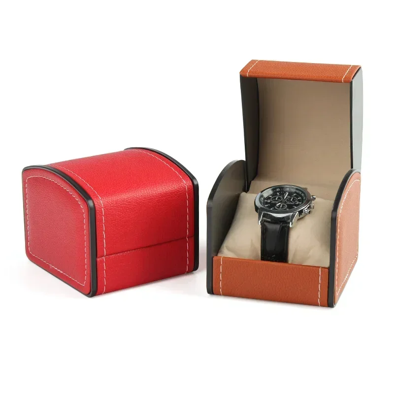 Single Watch Gift Box with Pillow PU Leather Wristwatch Display Case Organizer for Woman Man Best Gift Jewelry Boxes Storage