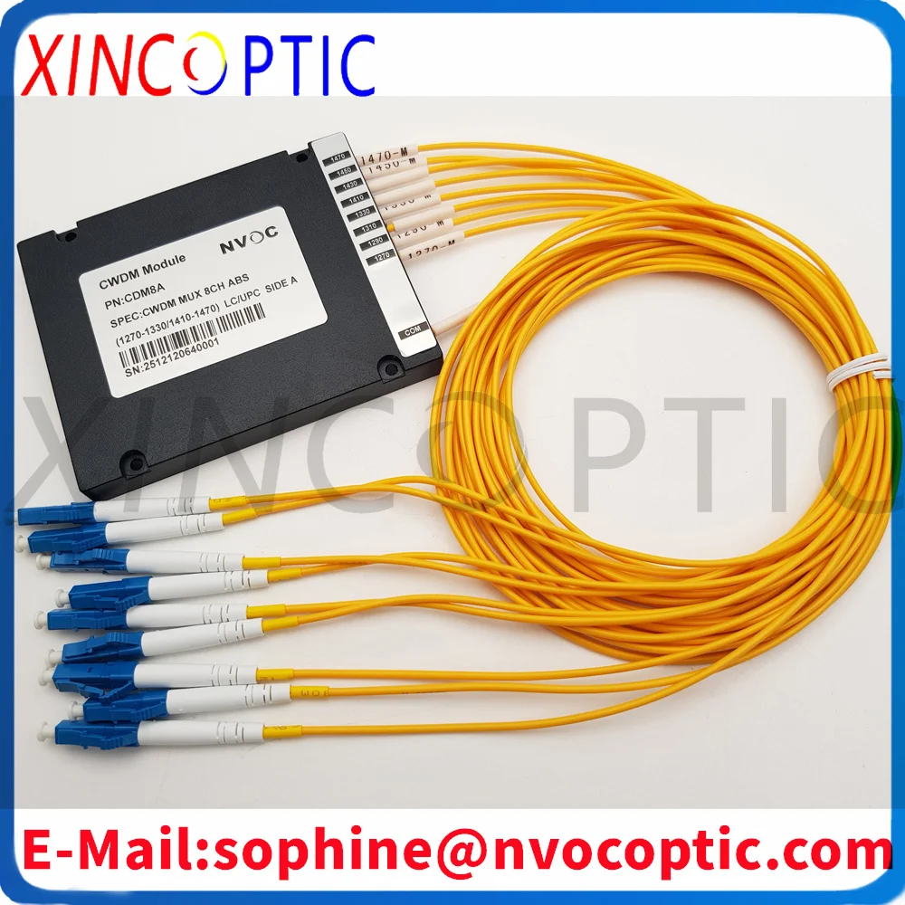 

8-канальный ABS MUX DEMUX CWDM, 8-канальный модуль оптического мультиплексора 1270-1610 нм LC/ST/FC/SCUPC 1 м 2,0 мм