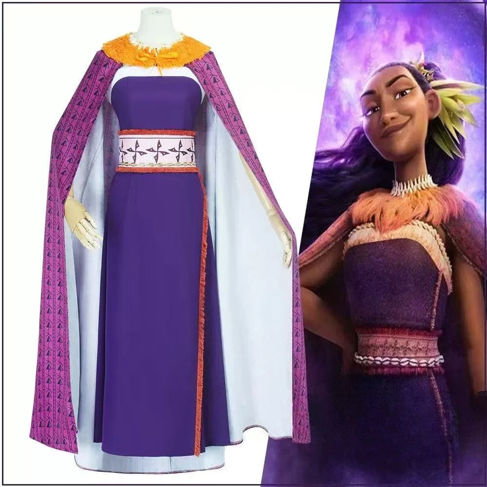 

Movie Princess Villain Matangi Cosplay Costume Women Cloak Dress Belt Outfits Halloween Dress Up Party Carnival Roleplay Suit