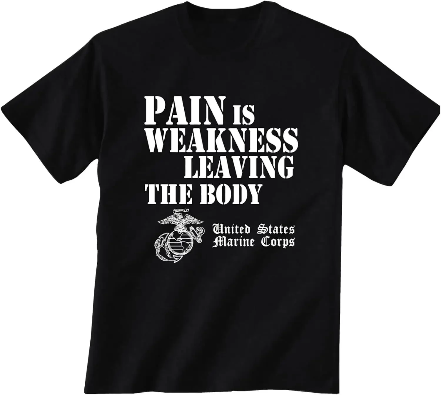 The Body Short Sleeve T military green zerogravitee USMC Pain is Weakness Leaving tops