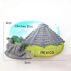 3D Chichen Itza 냉장고 자석 여행 관광 기념품 수제 냉장고 마그네틱 스티커 홈 데코 선물 멕시코, 핫, 1Pc