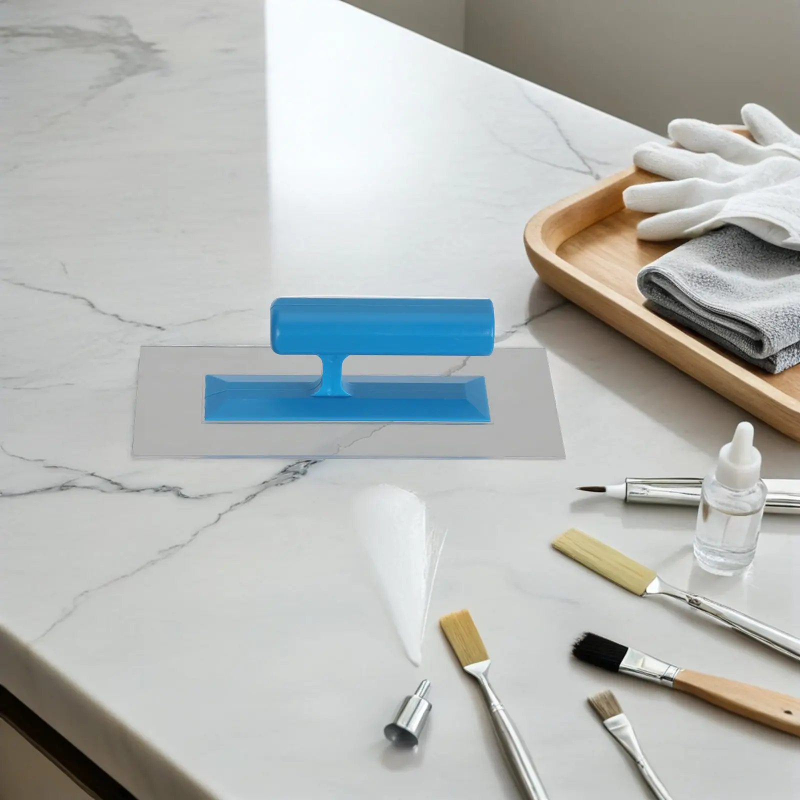 Plastering Trowel Transparent Base Plastic Masonry Tool Ergonomic Handle Surface Finishing Wall Smoothing Hand Tools Plaster Art