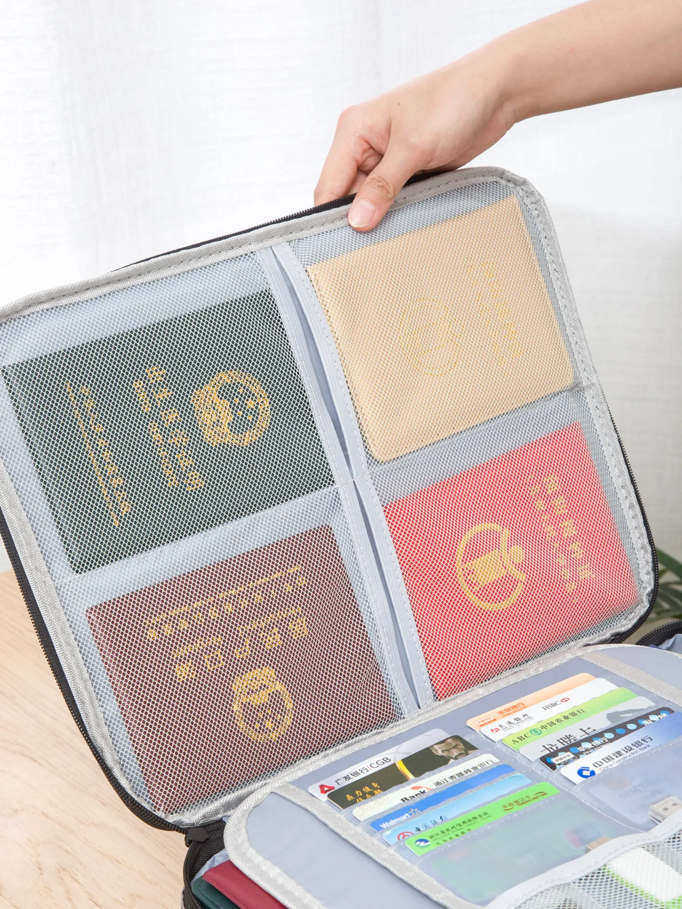 Documents Storage Bags with Lock Multi-Layer Portable Waterproof Filing Organizer for Important Passport Credential  Legal File