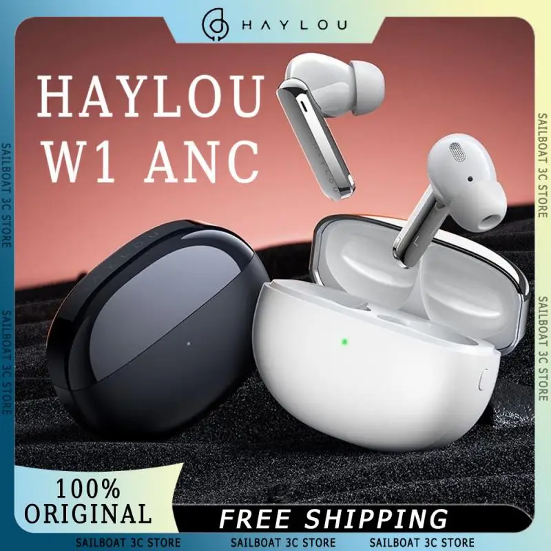 HAYLOU W1 ANC Wireless Earphones -45dB ANC Hi-Fi Sound Noise Reduction Long Endurance IPX4 Waterproof Custom Bluetooth Earphones