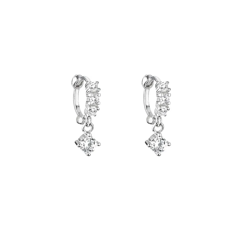 925 Sterling-silver-jewelry Crystal  AAA CZ Z Stud Earrings For Women Earings Sterling Silver Jewelry Earing