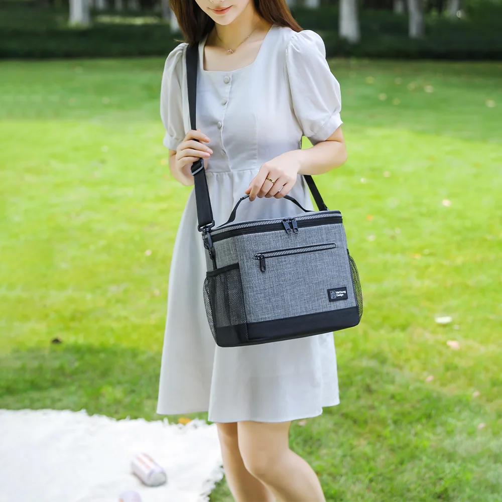 12L wasserdichte Isolierungs-Campingtasche mit PEVA-Folie-Innenfutter, große Kapazität, Mittagessen- und Bento-Tasche für Arbeit und Pendeln – Detail 4