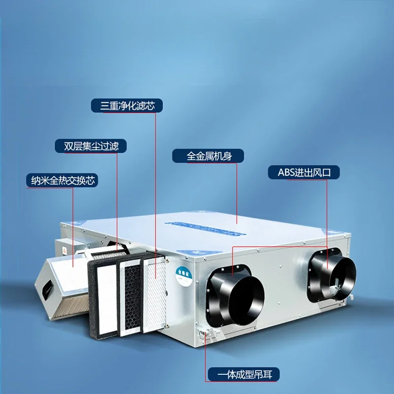 Fresh air system full heat exchanger fresh air ventilation machine ventilation purification two-way flow