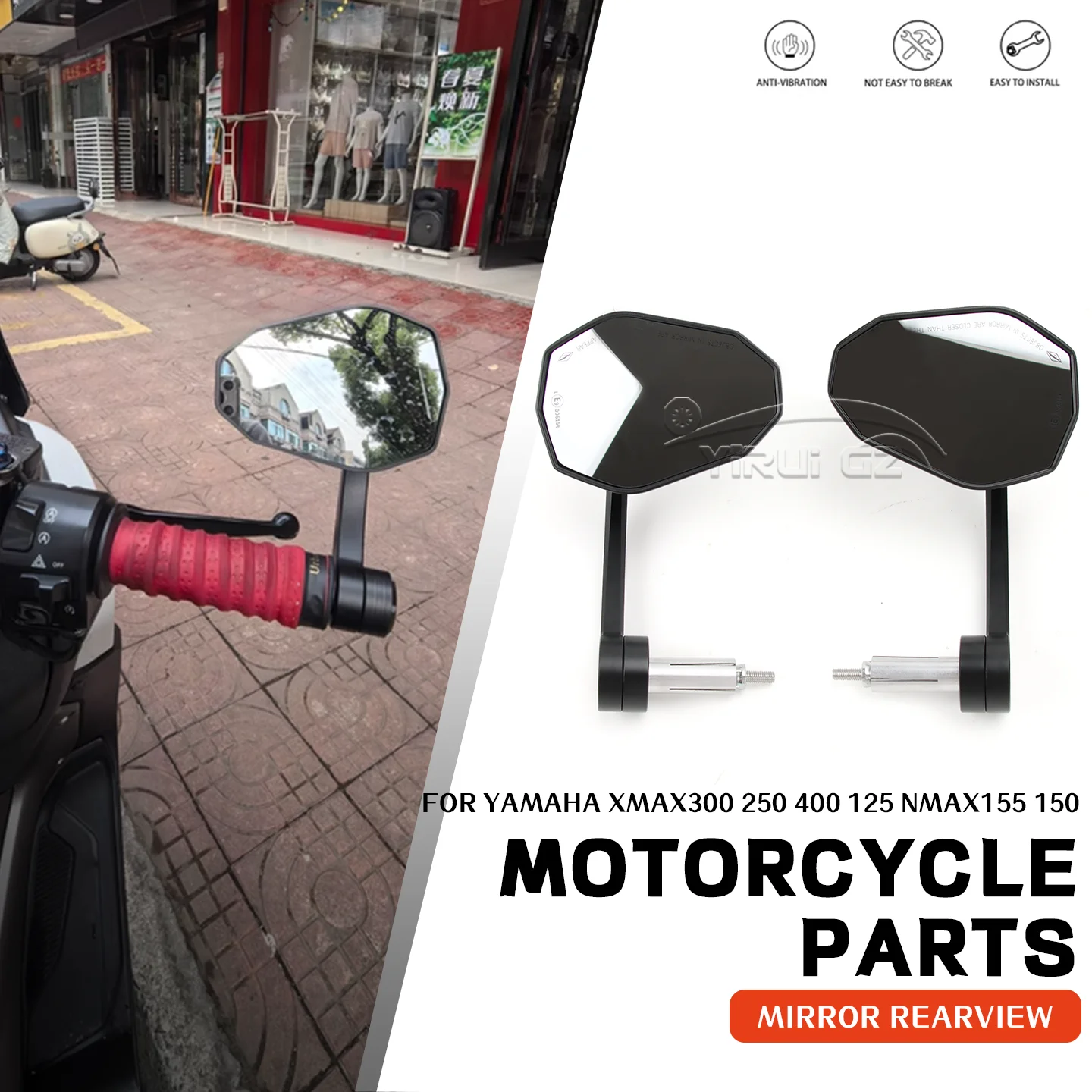 

Motorcycle For YAMAHA XMAX300 250 400 125 NMAX155 155 NMAX 150 150 Bar End Mirror Handlebar End Side Rearview Mirror Wide Vision
