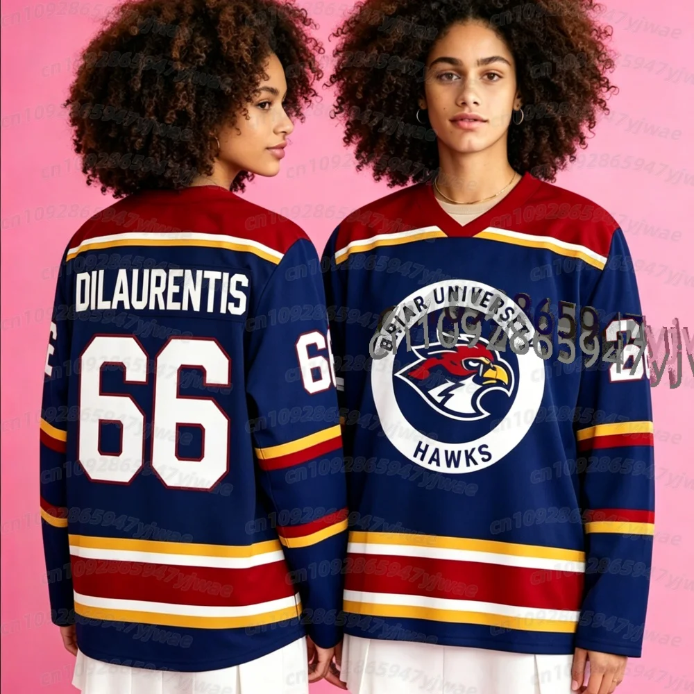 Camisa de Hóquei Universitário Off Campus Briar 2026 para Mulheres e Homens, Graham 44, 22 DI LAURENTIS, 66 Tucker46, Camiseta de Manga Longa para Mulheres