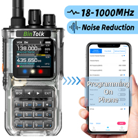 BinTolk Walkie Talkie BT8000 10W Multi Band Bluetooth Programme Flashing Noise Reduction Flashing Portable AM FM Radio Amateur