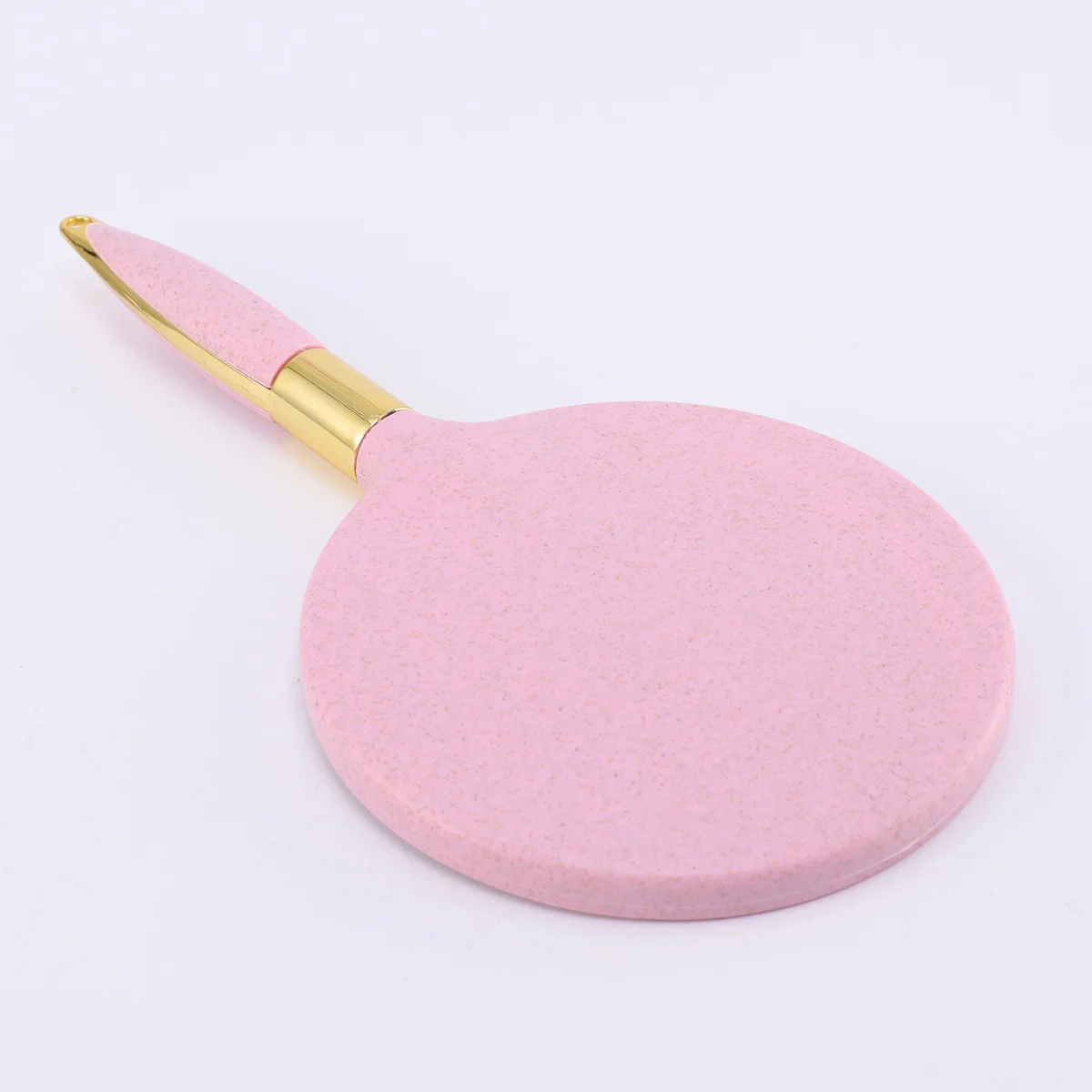 

Portable Pink Compact Handle Makeup Mirror Round Handheld Mirror Lightweight Durable Practical Gift for Girls