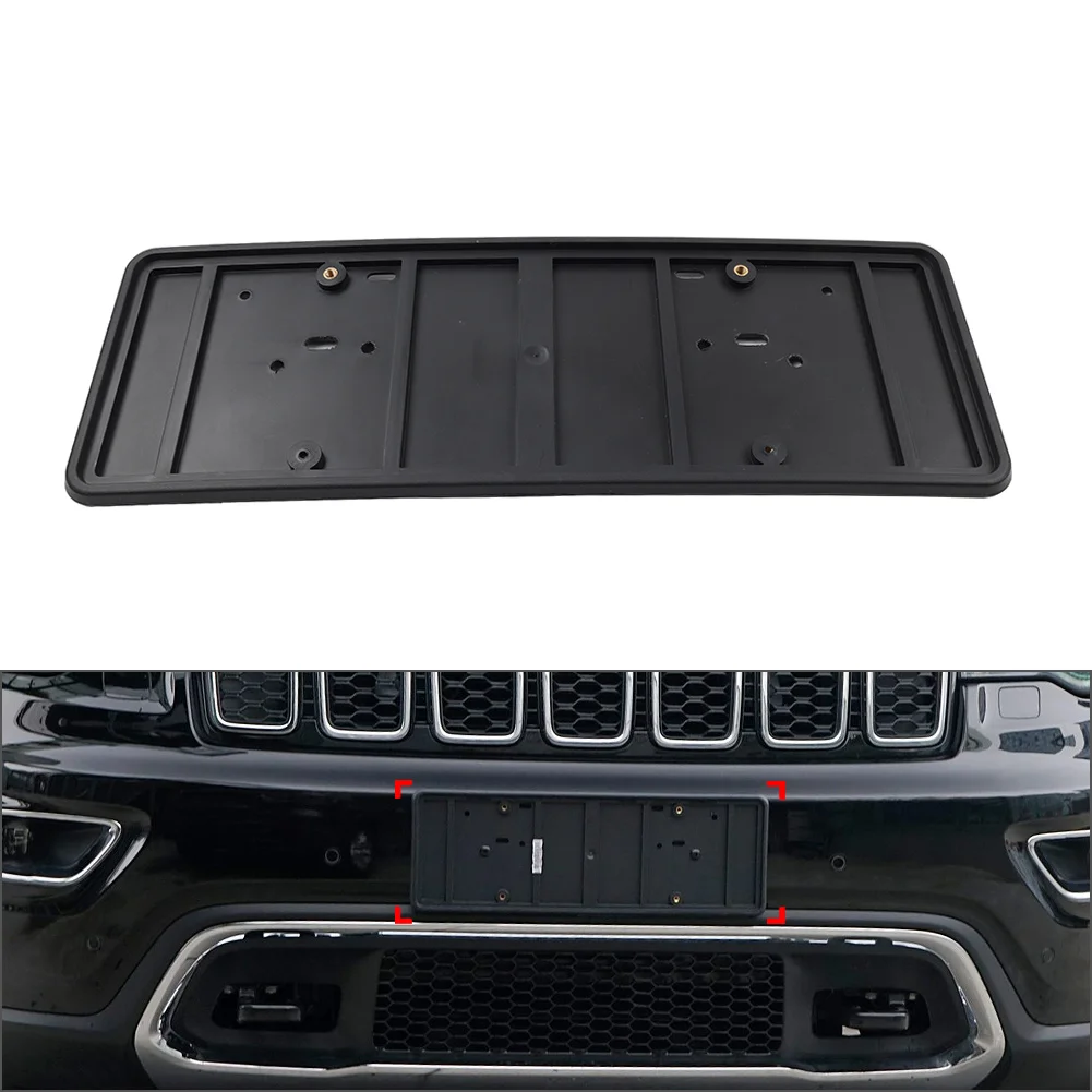 1Pc 68213436AC Car License Plate Holder Bracket Black For Jeep Grand Cherokee WK 2016 2017 2018 2019 2020 2021