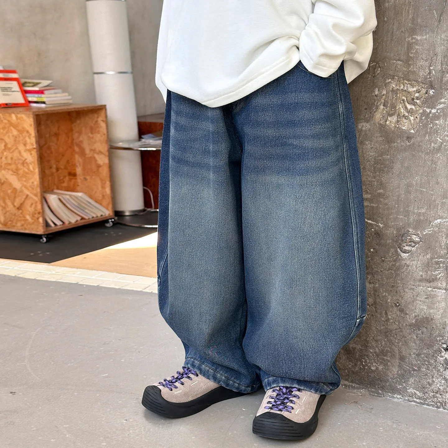 

2025 Fleece-Lined Pants for Children, Thickened Jeans, Autumn and Winter New Style, Winter Integrated Fleece Warm Casual Pants