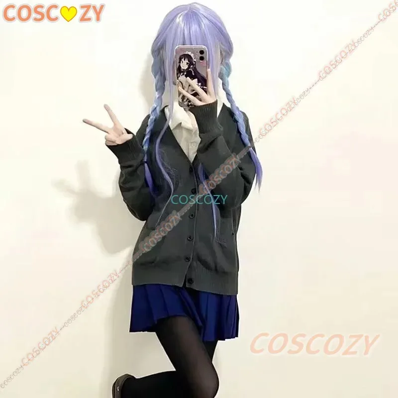 Kostum Cosplay Aharen-san Wa Hakarenai Reina Aharen Seragam Sekolah Pakaian Wanita Blus Rok Kostum Halloween dengan Wig