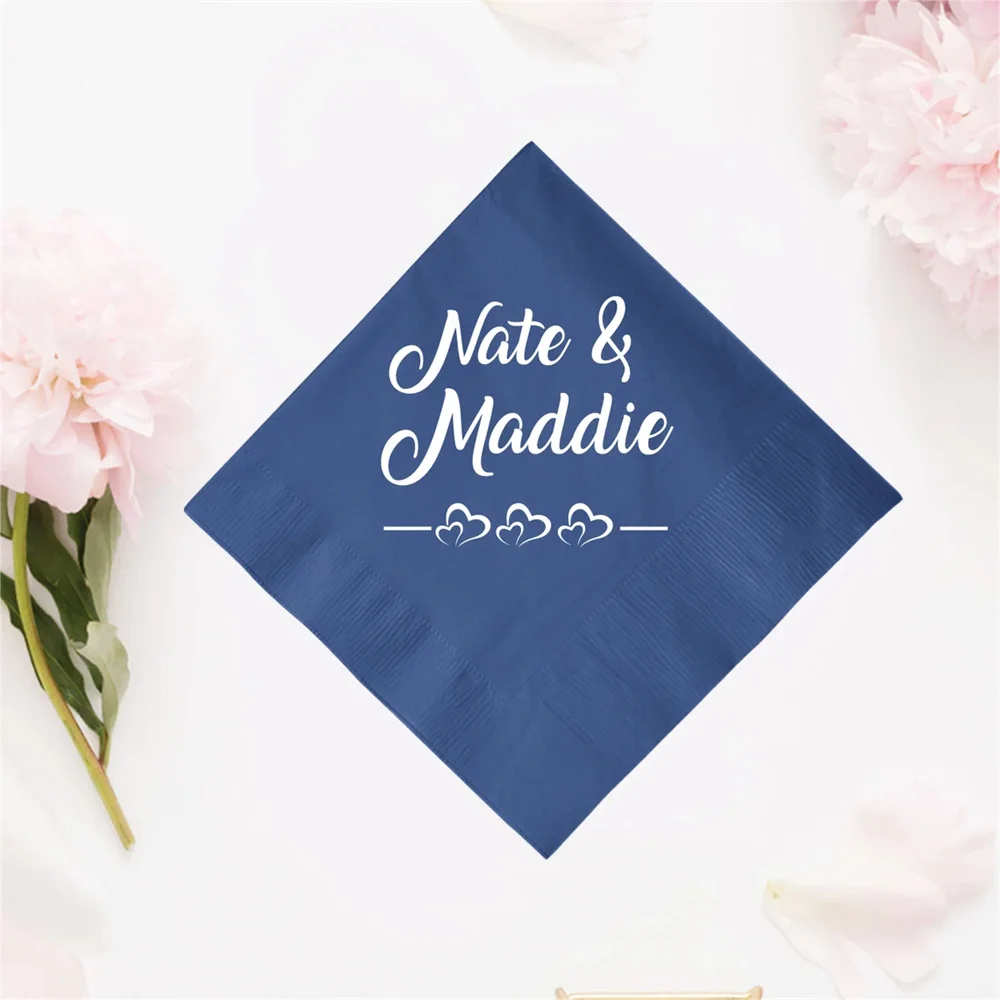 

50PCS Wedding Napkins, Custom Wedding Napkin Favors, Personalized Wedding Napkin Favors, Wedding Napkin Favor, Customized 2ply P