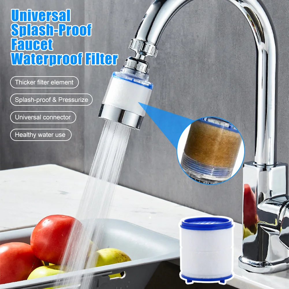 Kitchen Sink Faucet Filter 360° Rotataion Water Filtration Chlorine Removal Rust Water Aerator Water Saving Tap Nozzle