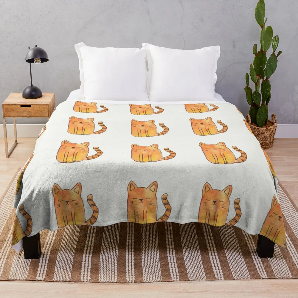 

Ginger Cat Throw Blanket Multi Use Warm Blanket for Living Room Bedroom