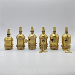 Solid Brass E26/E27 Lampholder with Cord Grip - UL & CE Certified for Pendant Lights
