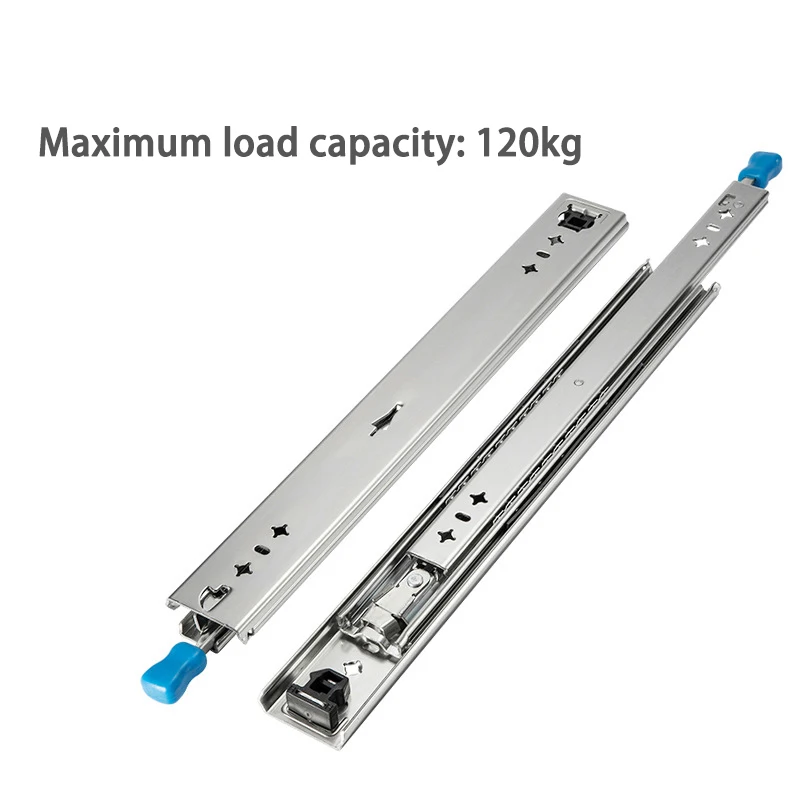 

53mm With Locking Heavy Duty Drawer Slide Rails Load Capacity Rail 260LB Ball Bearing Full Extension Glides Runners Hardware